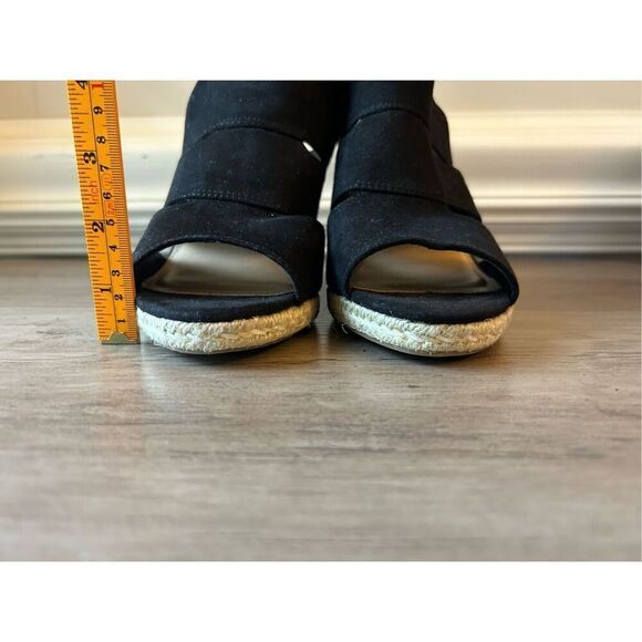 EUC Apt. 9 wedge suede sandals sz 7.5 espadrille minimalist vacation - Picture 5 of 7